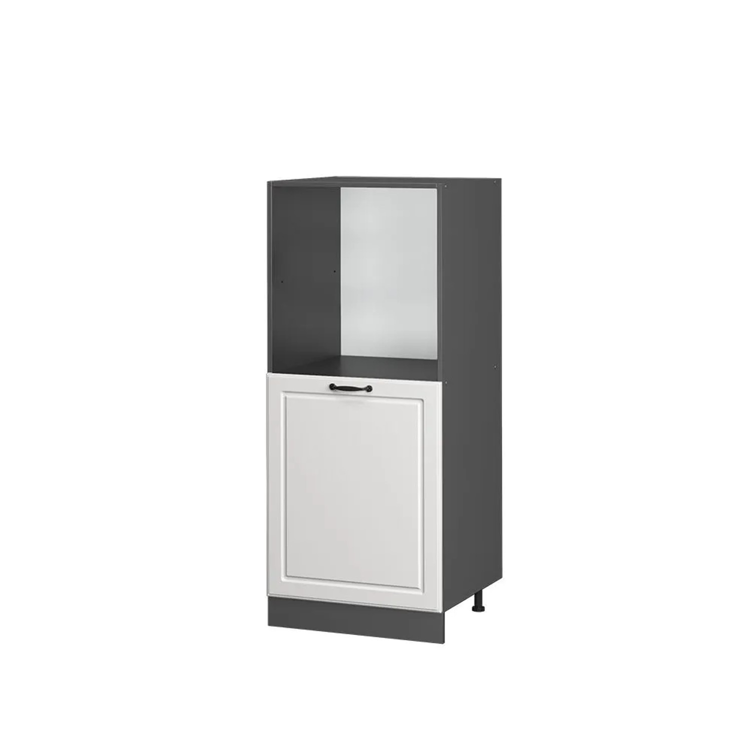 Vicco Herdumbauschrank R-Line Herdschrank Weiß Landhaus Anthrazit 60 cm