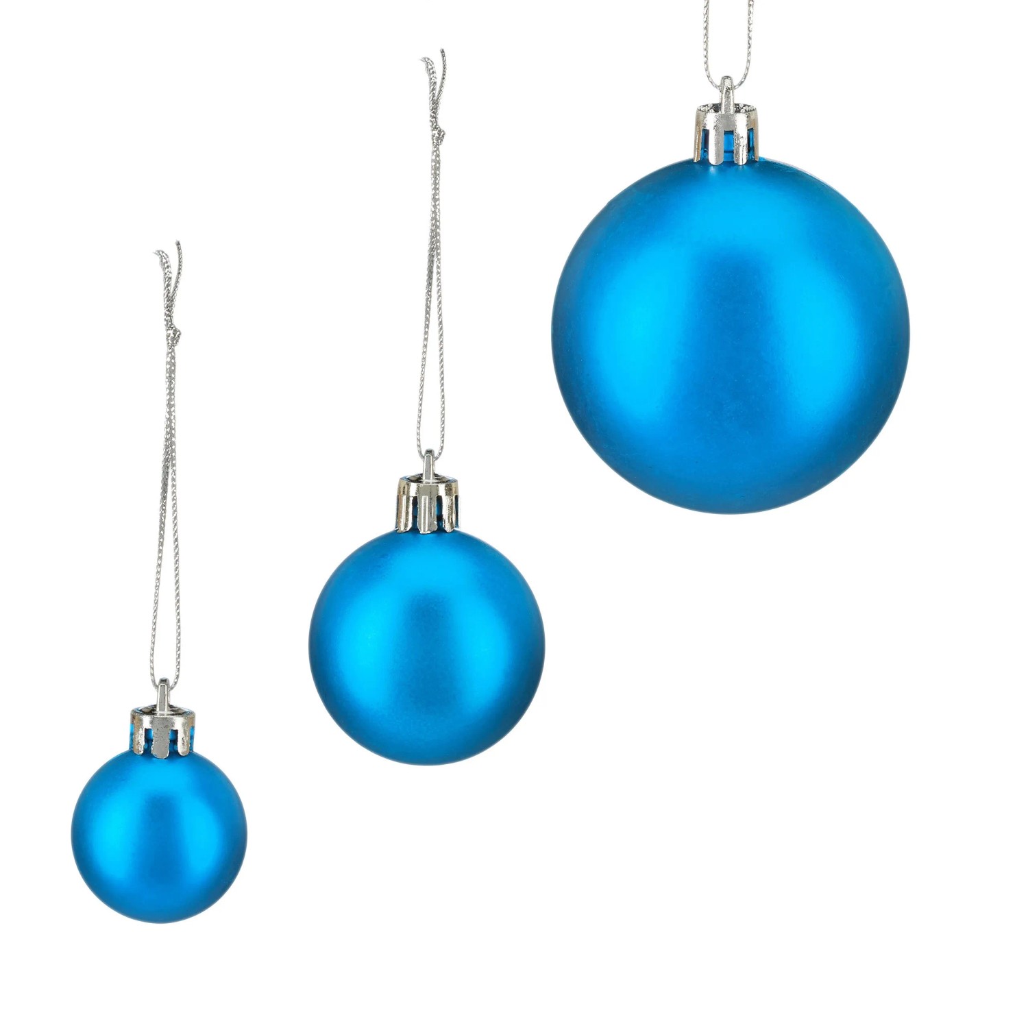 Relaxdays Christbaumkugeln 100er Set Kunststoff Petrol Glänzend Matt Glitzernd 3 Größen 4 cm bis 7 cm
