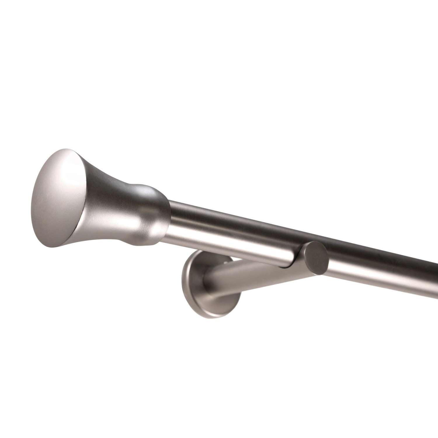 Deco-Raum Gardinenstange nach Maß 1-Lauf Kegel Ø 25mm Edelstahl-optik 330cm günstig online kaufen