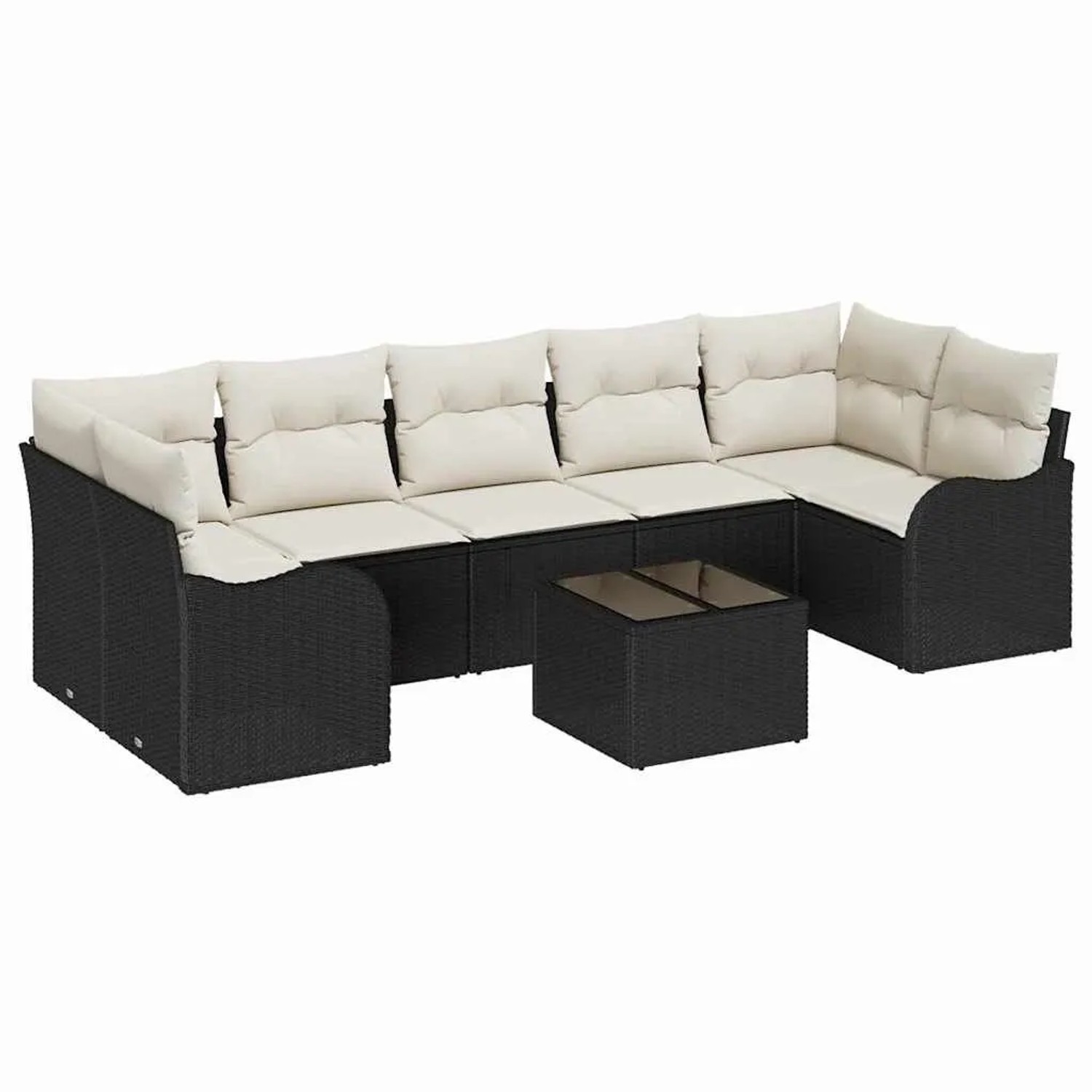 vidaXL Gartensofa-set Schwarz 55 x 55 x 37 cm Poly-Rattan 3345617 günstig online kaufen
