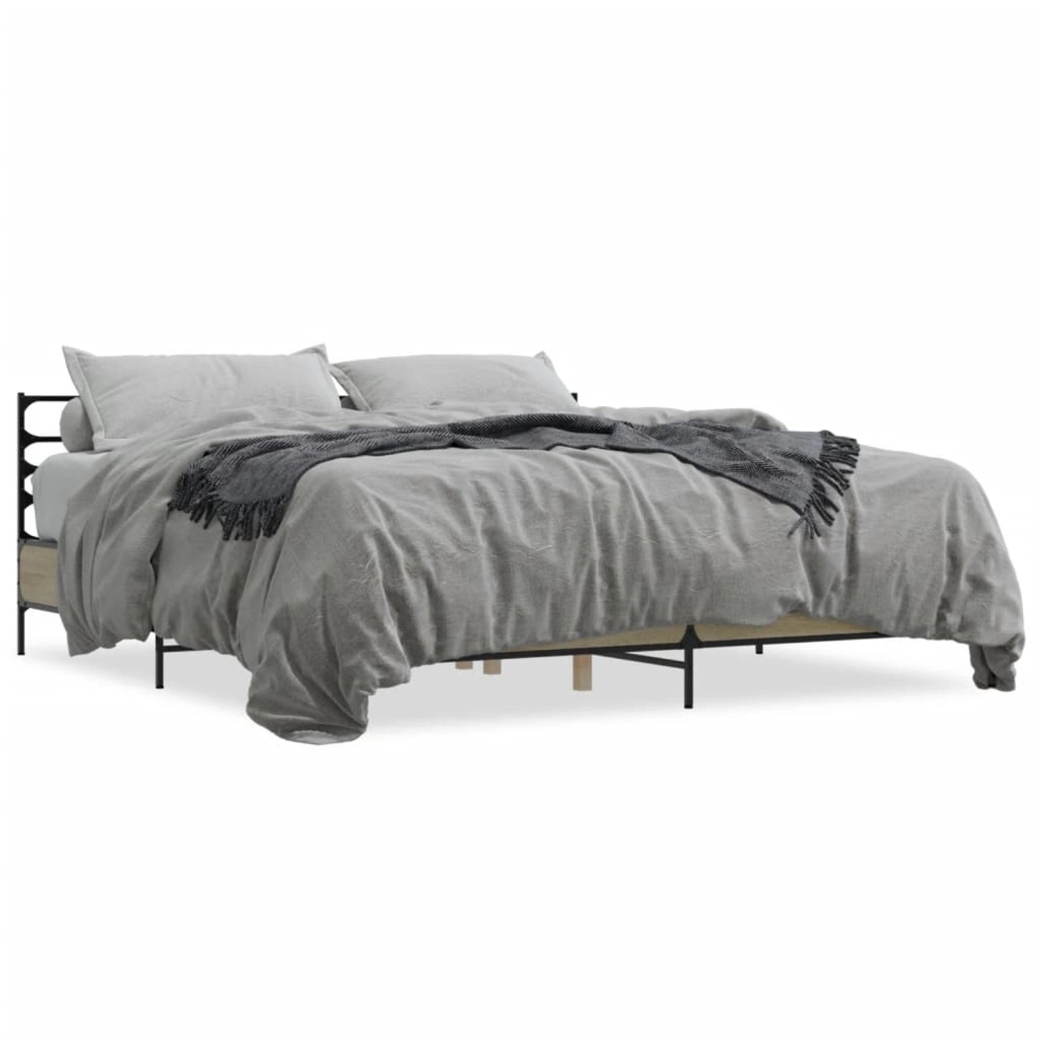 vidaXL Bettgestell Sonoma-Eiche 180x200 cm Holzwerkstoff und Metall 3280058 günstig online kaufen