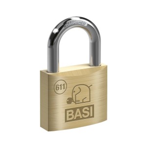 Basi Vorhangschloss Set, 4 Messing Schlösser mit Stahlbügel, gleichschließend, je 2 Schlüssel.