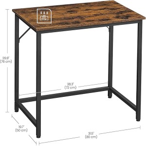 Songmics Computertisch Brandon 80 x 50 x 76 cm Braun-Schwarz