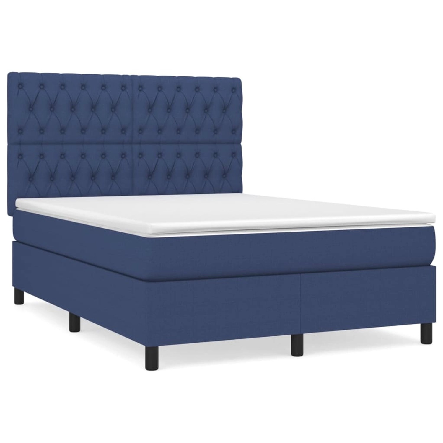 Thumbnail - vidaXL Boxspringbett mit Matratze Blau 140x190 cm Stoff1371344