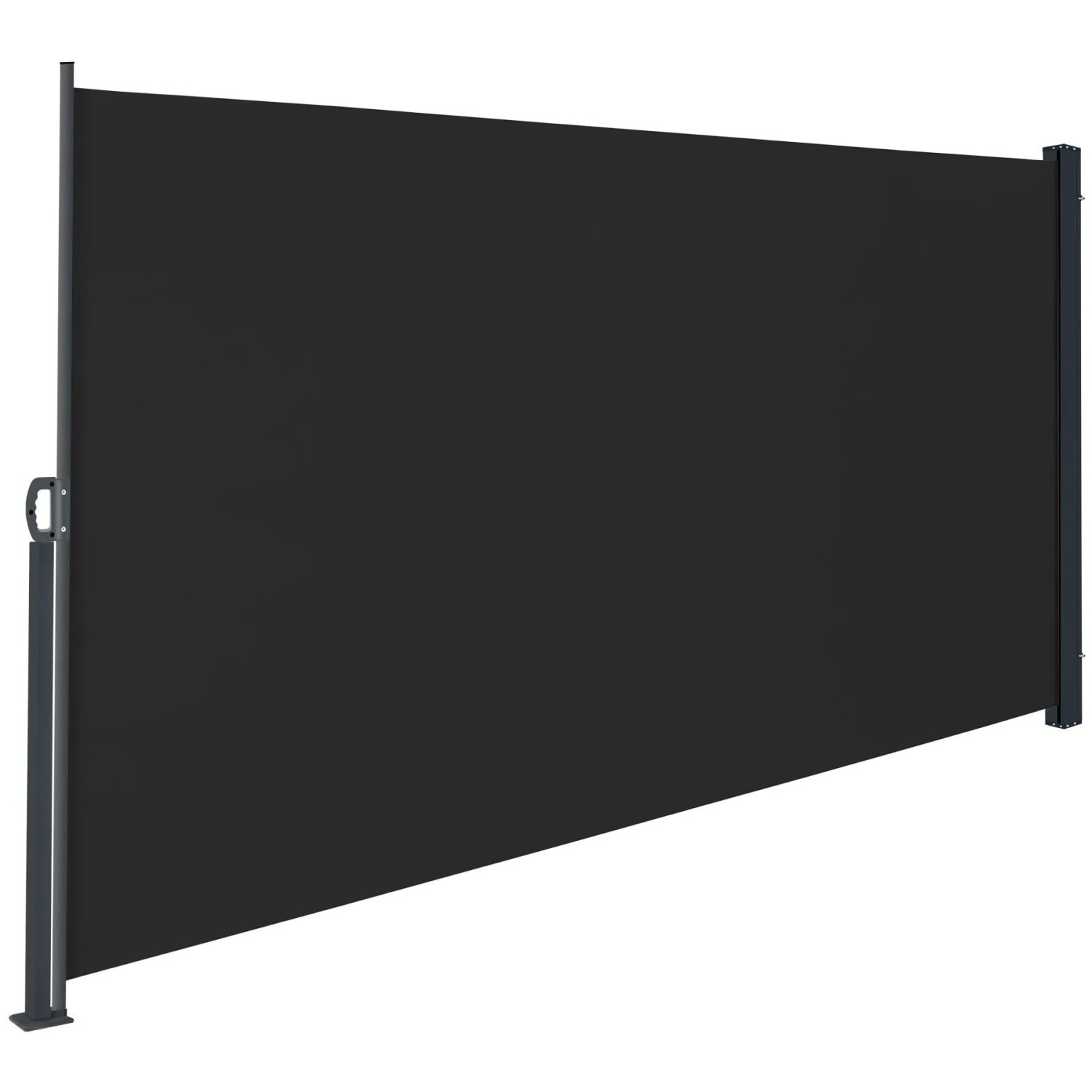 Tectake Seitenmarkise  160 x 300 cm Wetterfest  Blickdicht 300 x 160 cm 300 x 9 x 160 cm Schwarz