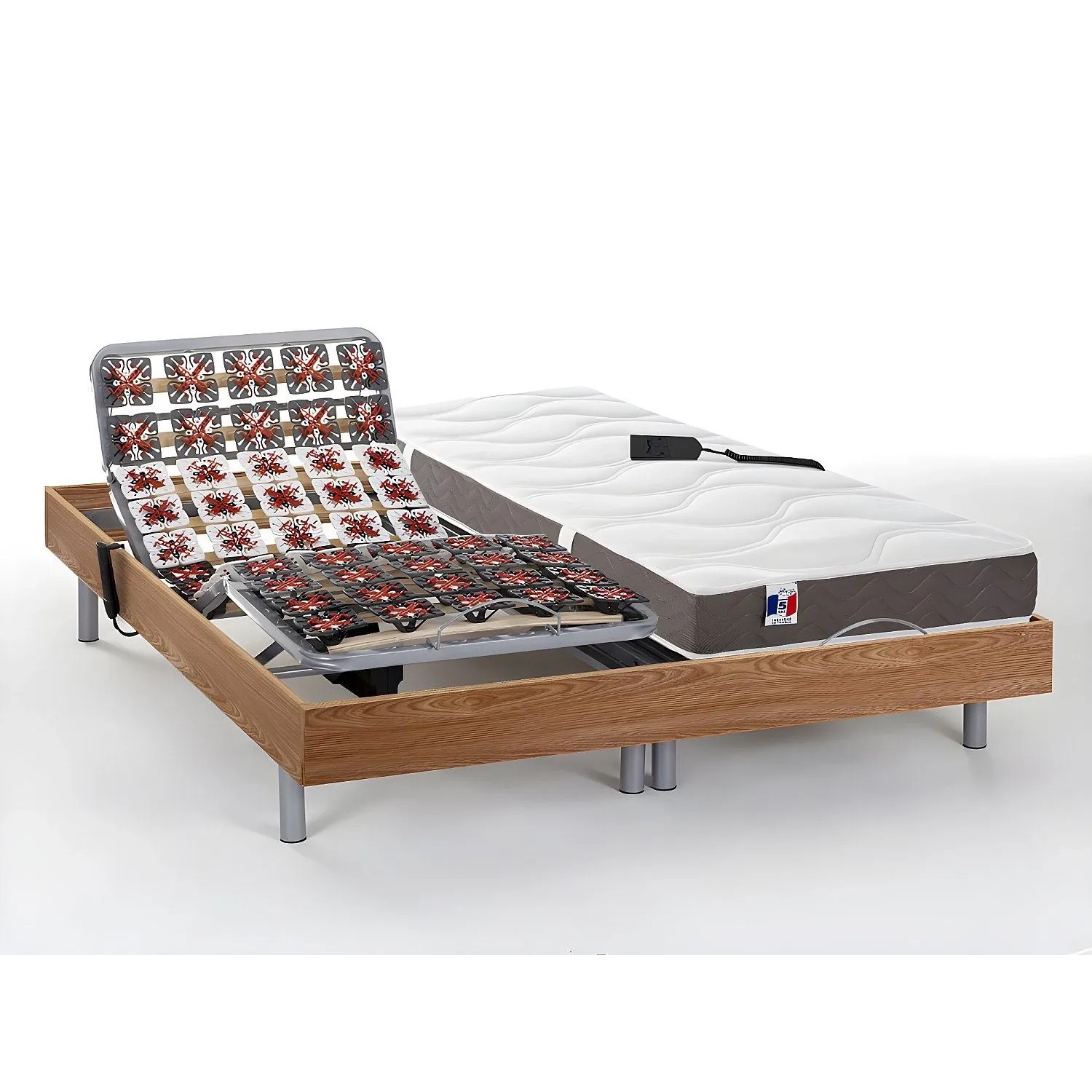 Vente-unique Bett Mit Elektrischem Lattenrost Jupiter Naturfarben Hell 200 cm  71 cm