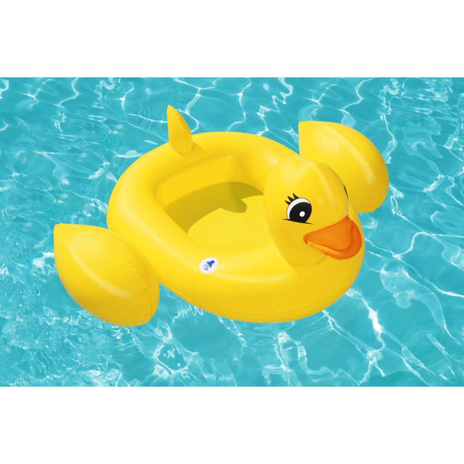 Bestway Kinder-Schlauchboot Ente, gelb, mit Lautsprecher, für Badespaß im Pool.