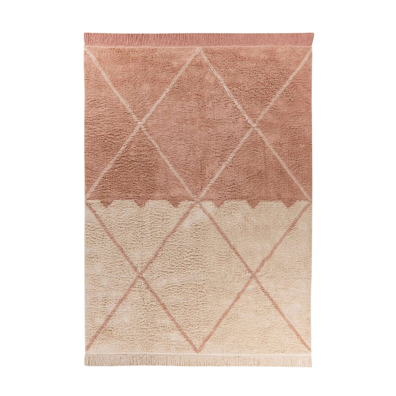 MeGusta Kurzflor Teppich Modern Creme Altrosa pflegeleicht 160 x 230 cm günstig online kaufen