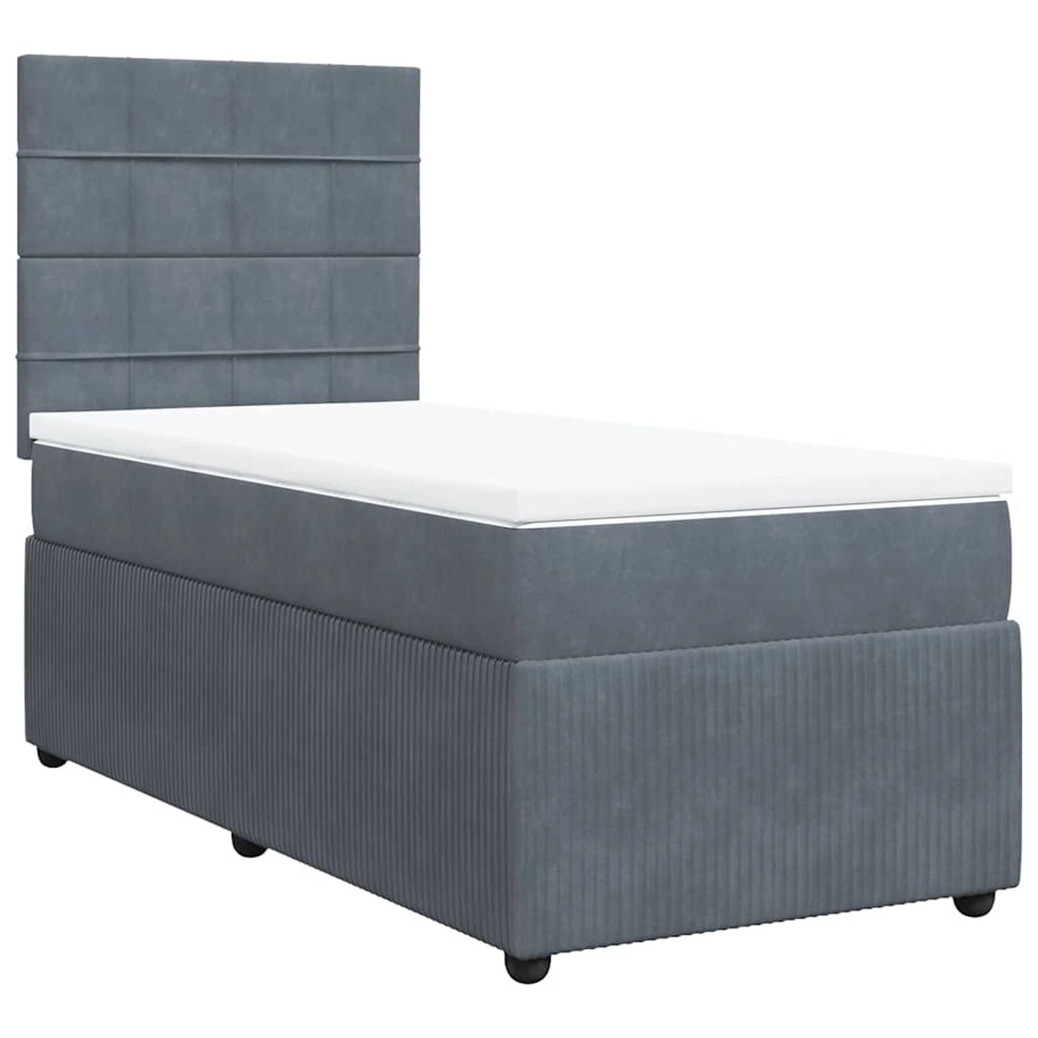 vidaXL Boxspringbett mit Matratze Dunkelgrau 90x190 cm Samt 3292215 günstig online kaufen