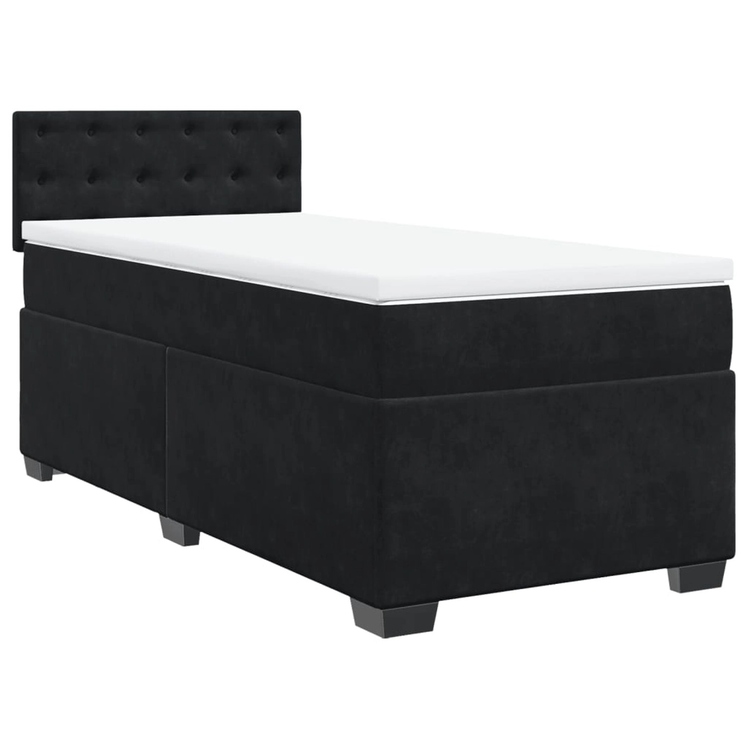 vidaXL Boxspringbett mit Matratze Schwarz Samt2100374 günstig online kaufen