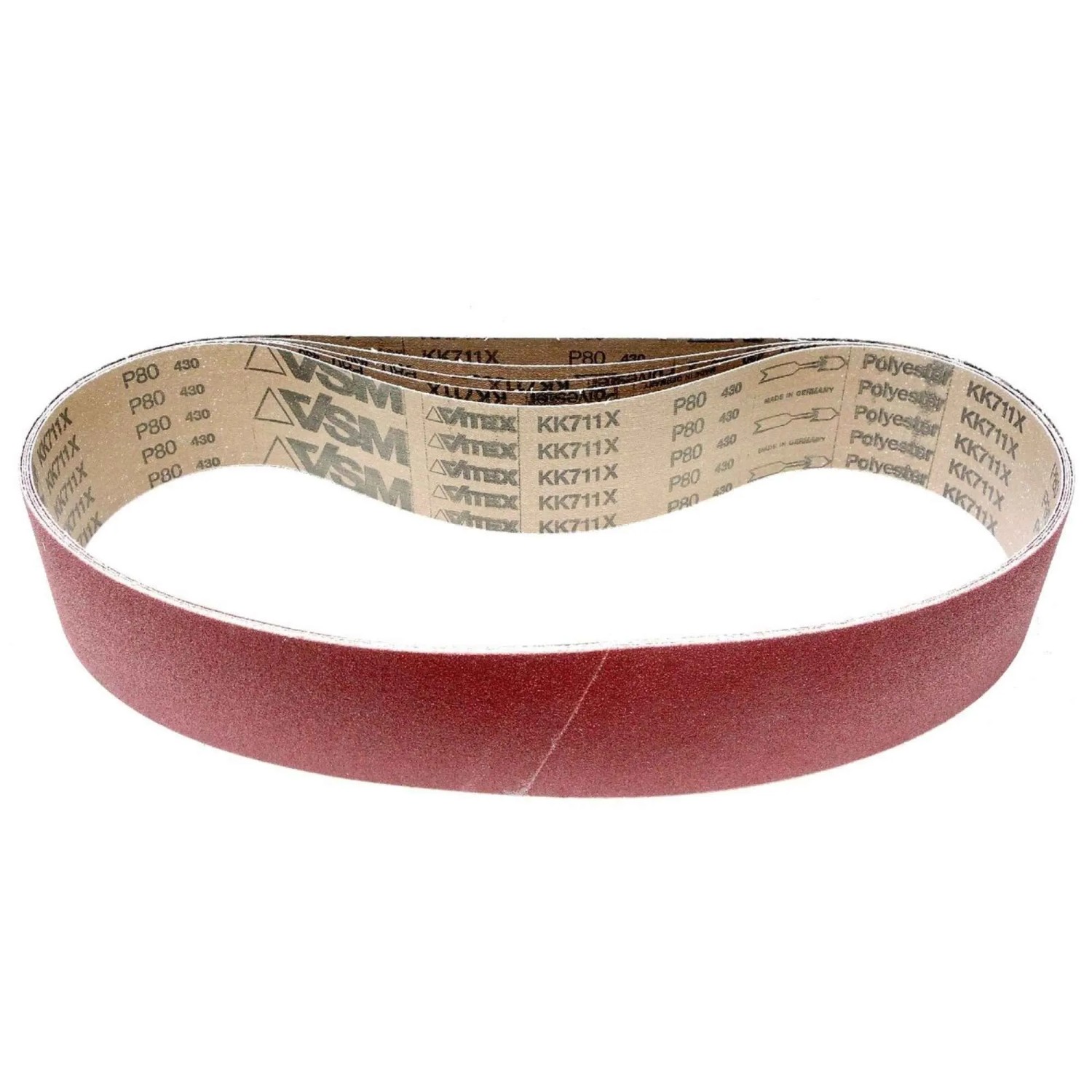 VSM Gewebe Schleifbänder KK711X 75x1180 mm Korn 80 5 Stück