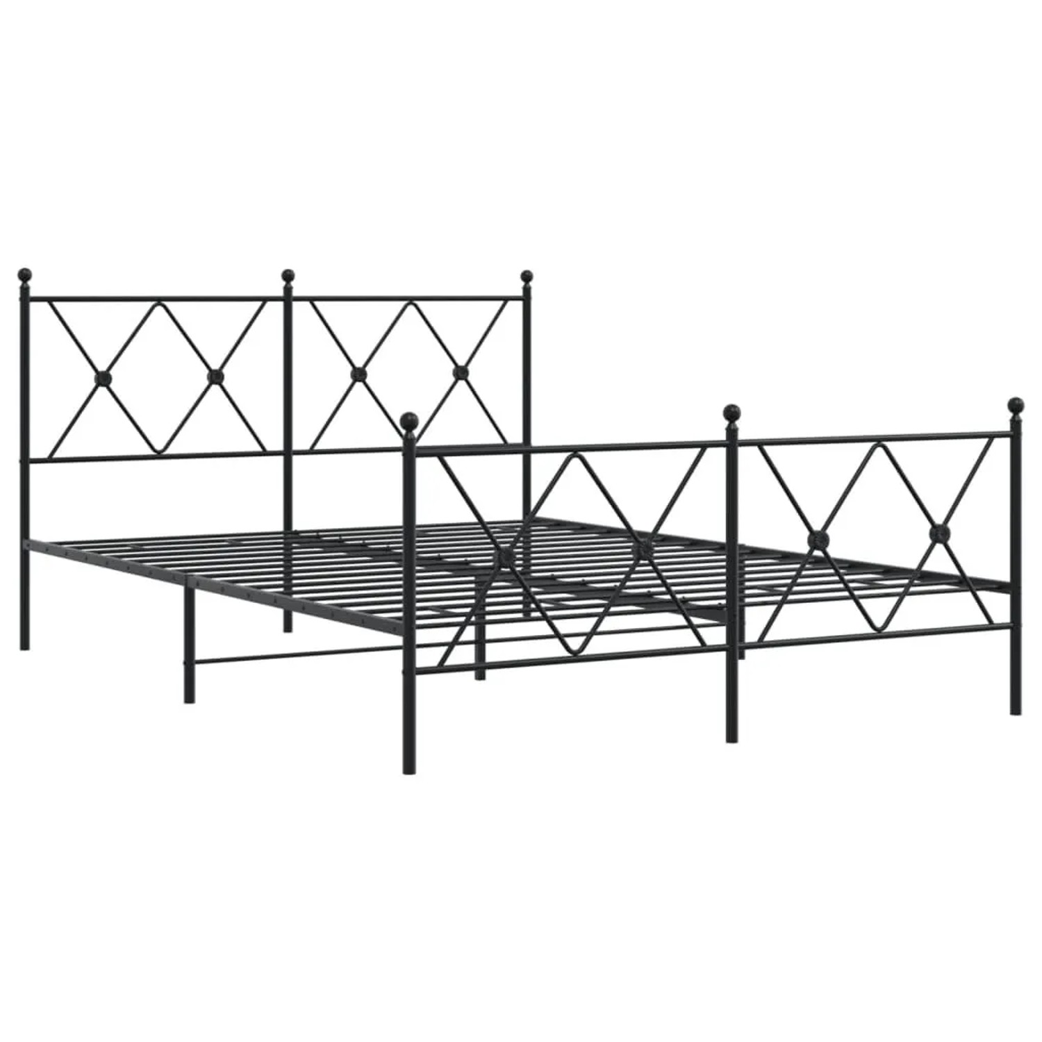 vidaXL Bettgestell mit Kopf- und Fußteil Metall Schwarz 140x200 cm 376521 günstig online kaufen
