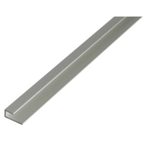 Silbernes Bodenausgleichsprofil aus Aluminium, 9x20x2000 mm, für Übergänge zwischen Bodenbelägen.