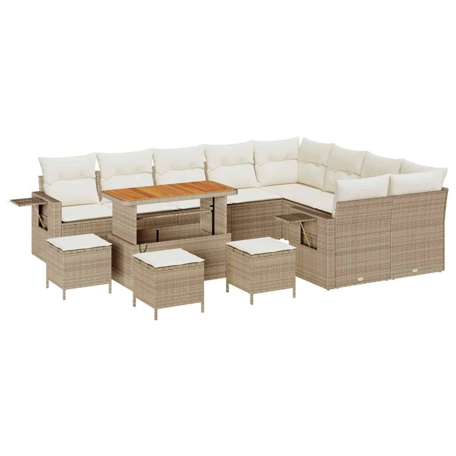vidaXL Garten-Sofa-Set 13-Tlg Beige Poly Rattan 3361791 günstig online kaufen