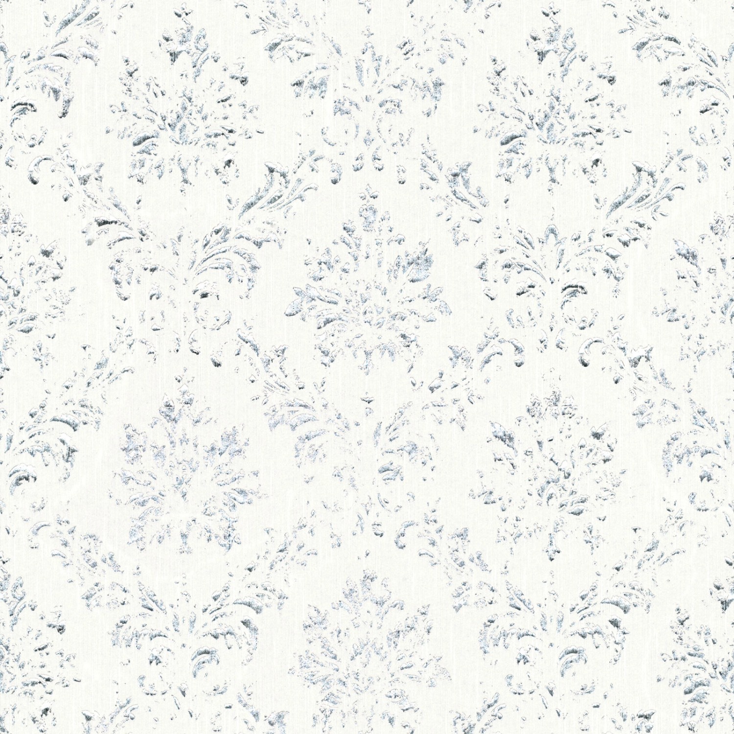Bricoflor Silber Glitzer Tapete Textil Vliestapete mit Metallic Ornament in Weiß Elegante Vlies Textiltapete für Schlafz