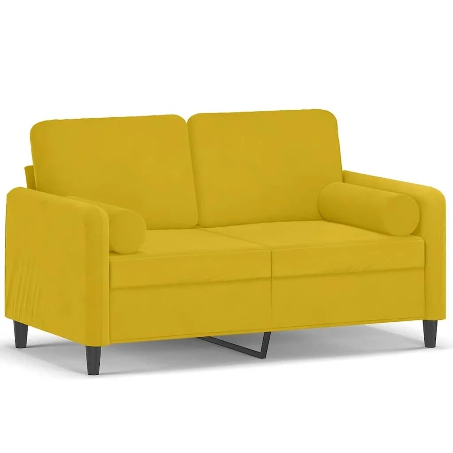 vidaXL 2-Sitzer-Sofa mit Zierkissen Gelb 120 cm Samt 3200877