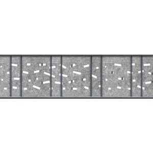 zaunzu Sichtschutz Vlies Criss Cross hellgrau, 2,6m für Doppelstabmattenzaun.