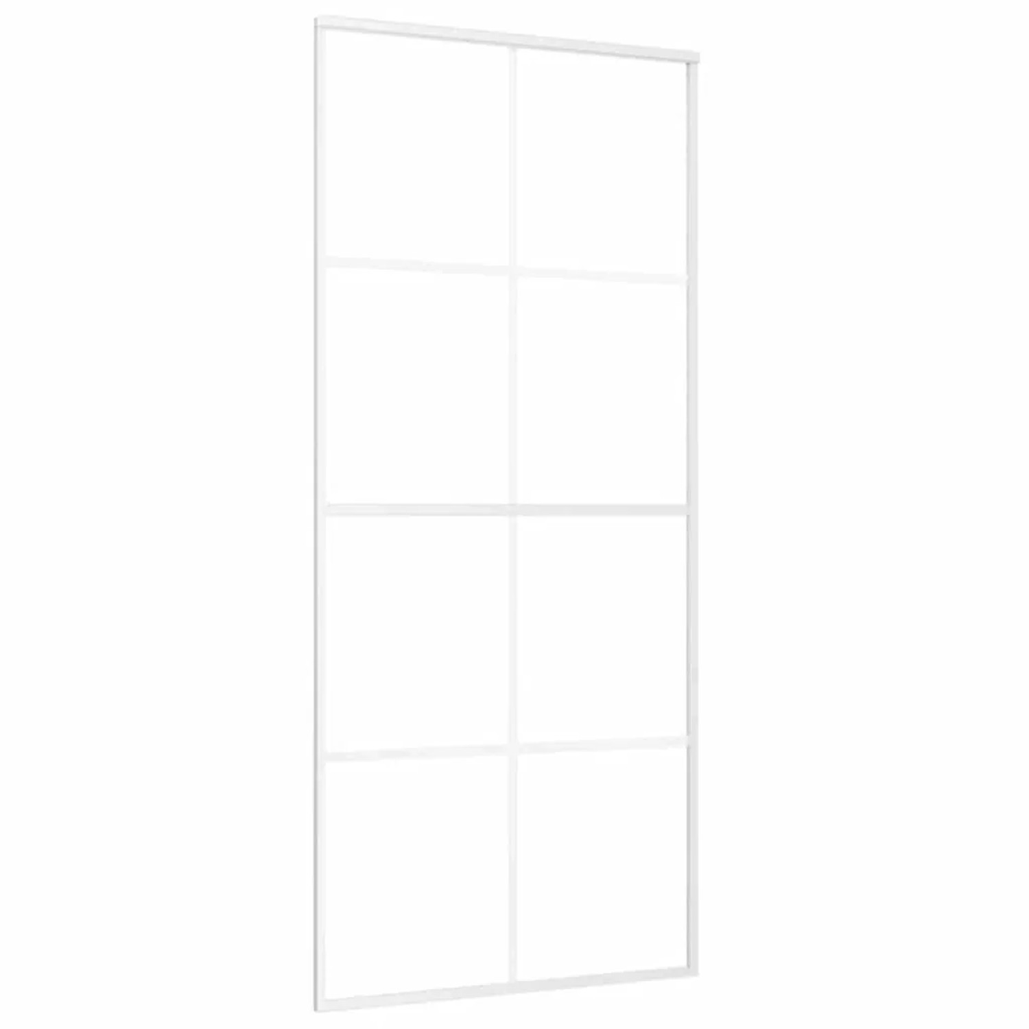 vidaXL Schiebetür ESG-Glas und Aluminium 90x205 cm Weiß 151672