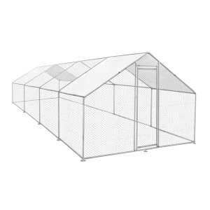 Monstershop Hühnerfreilauf 3x8x2m mit Dachplane, Hühnerstall für artgerechte Haltung.