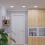 Eingebaute, smarte Eglo LED Einbauspots Fueva-Z, nickelfarben matt, im Wohnraum.
