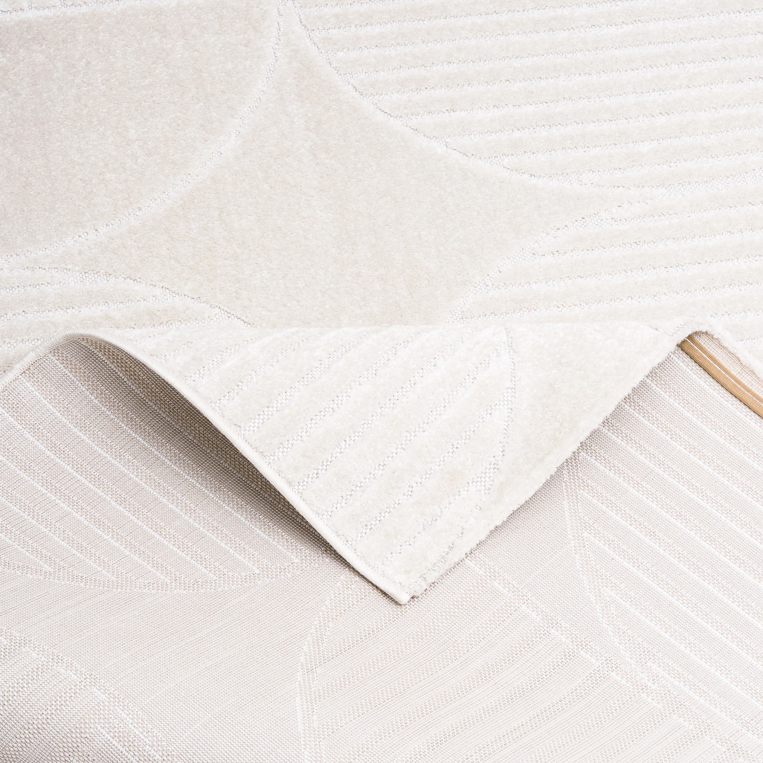 Cremefarbener Pergamon In & Outdoor Teppich Classy mit geometrischem Muster, 160x230cm.