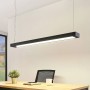 Moderne, schwarze LED-Büroleuchte Cuna aus Aluminium, 1-flammig, für Arbeitszimmer.