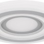 Moderne LED-Deckenleuchte Sabatino, Ø 50 cm, weiß/anthrazit, dimmbar mit Fernbedienung.