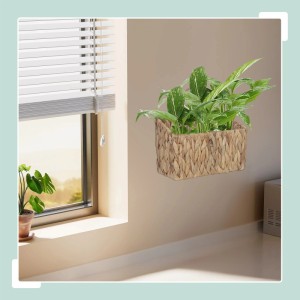 Relaxdays Blumenampel Wasserhyazinthe Natur Wasserdicht Ausgekleidet 29 cm x 28 cm x 15 cm 0,42 kg