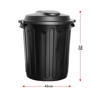 Schwarzer KARAT Mülleimer Robin, 60L Abfalleimer mit Deckel.
