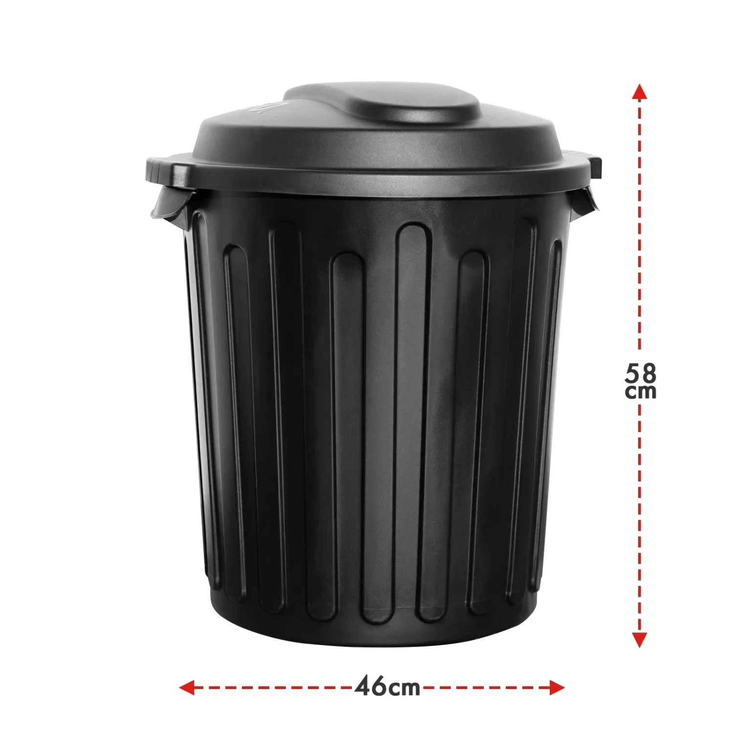 Schwarzer KARAT Mülleimer Robin, 60L Abfalleimer mit Deckel.