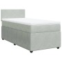 Hellgraues vidaXL Boxspringbett 100x200 cm mit Matratze und Samtbezug.