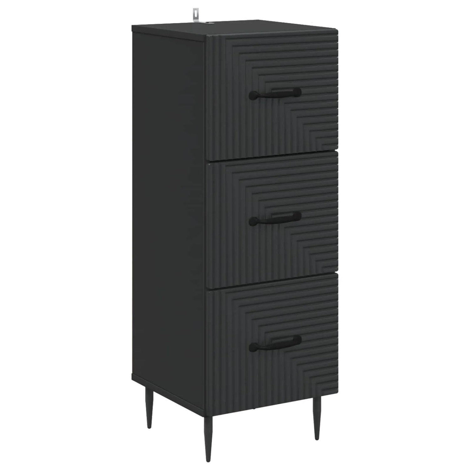 vidaXL Schubladenschrank Schwarz 33 x 34,5 x 89,5 cm Holzwerkstoff 894846