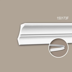 Flexible, weiße PROFHOME Eckleiste 150173F aus Polyurethan, 200x4x5,5 cm. Zubehör für Paneele.