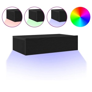 vidaXL TV-Schrank mit LED in Schwarz Eiche, verschiedene Lichtfarben