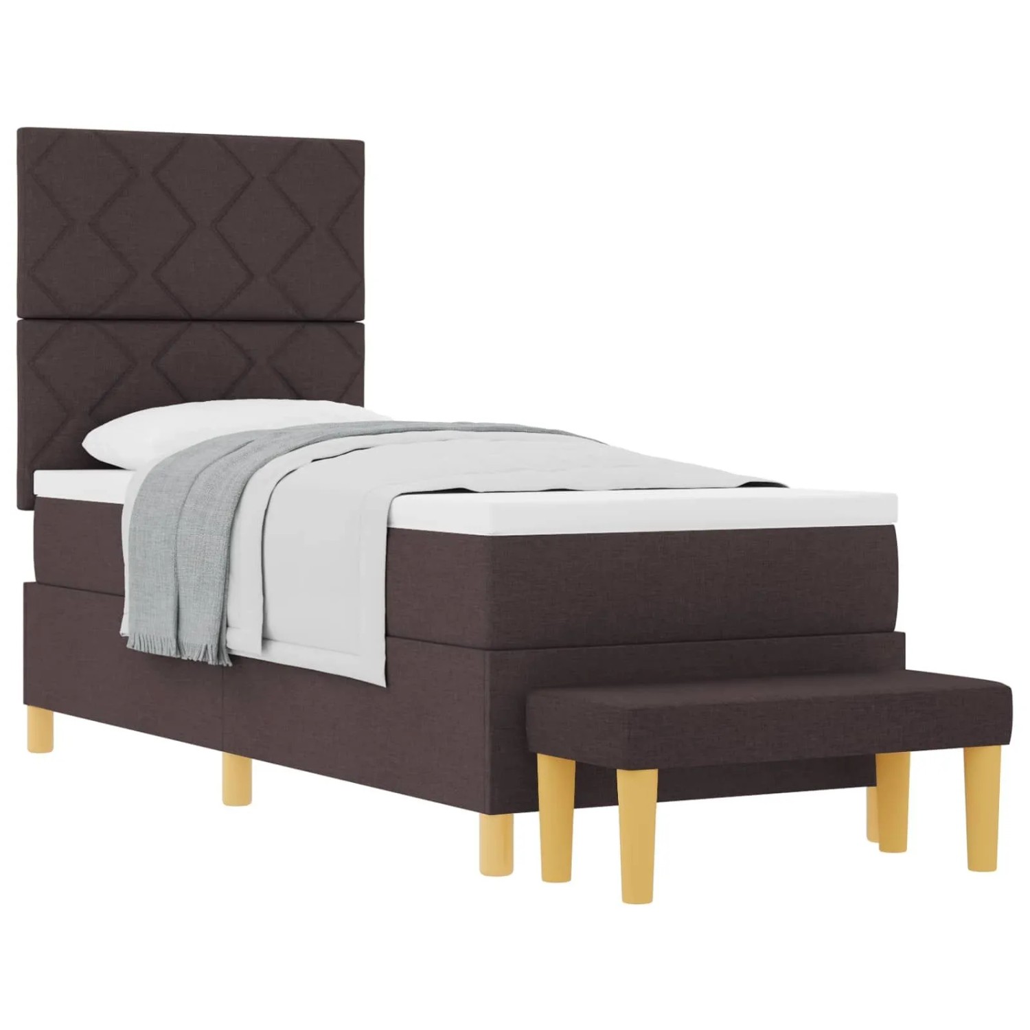 vidaXL Boxspringbett mit Matratze Dunkelbraun 80 x 200 cm Stoff 3344334