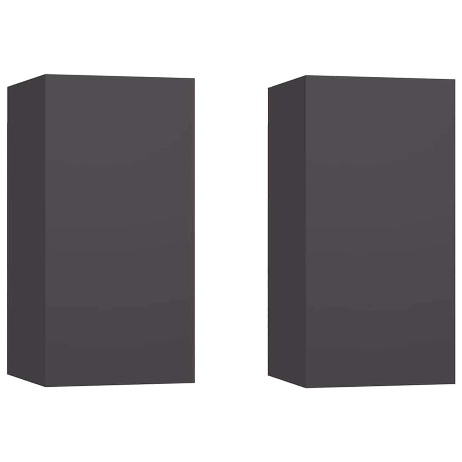 vidaXL TV-Schränke 2 Stk Grau 30,5x30x60 cm Holzwerkstoff 803331