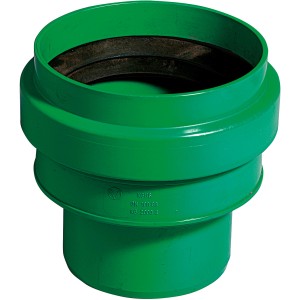 Kanalgrundrohr DN 110 Anschlussstück für Steinzeugrohr, grün.