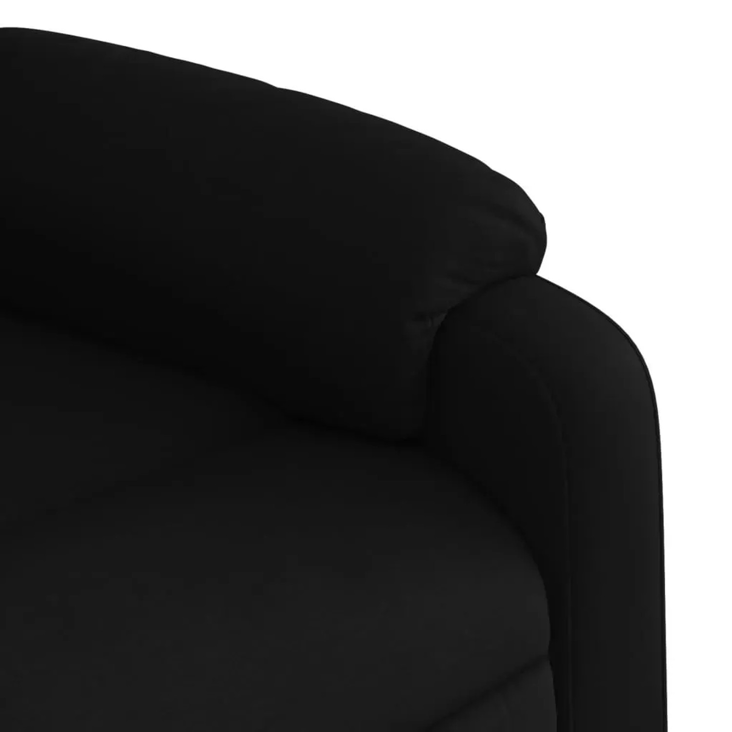 Detailansicht: Schwarzer vidaXL Massagesessel aus Samt mit Armlehne.