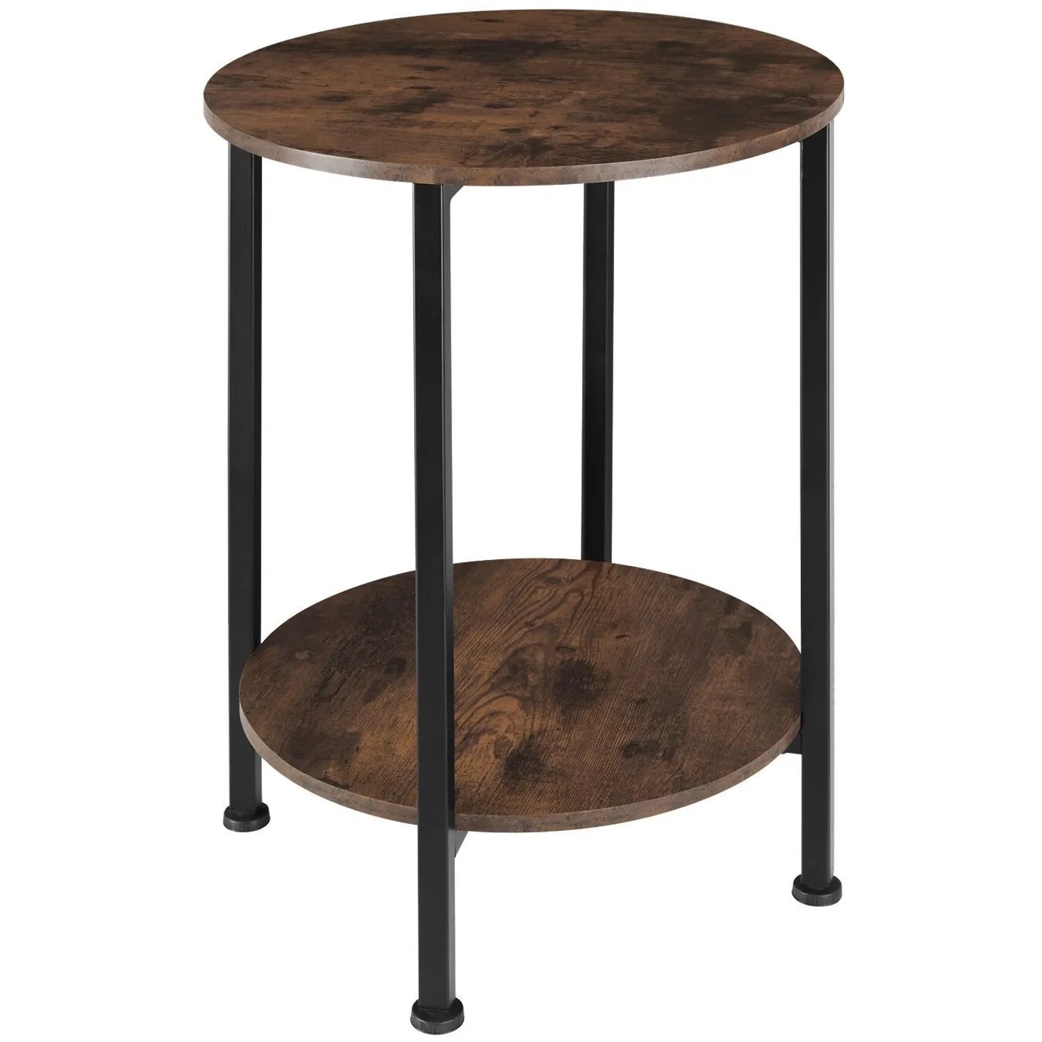 Tectake Beistelltisch Ballina Industrial Style Holz und Stahl  45 x 45 x 64 cm Industrial Holz Dunkel  Rustikal