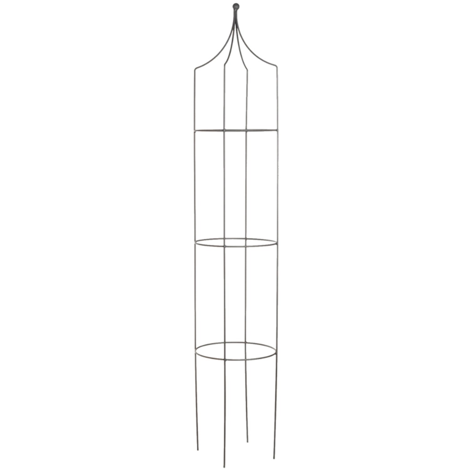 Rankhilfe Obelisk mit Kugelspitze Metall 161 cm Grau kaufen bei OBI
