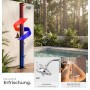 Tectake Solardusche Tinto mit Ablage, 20 Liter, bis 60°C, ohne Stromanschluss, schwarz