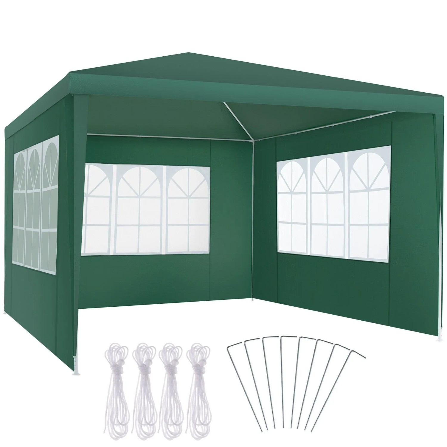 Tectake Pavillon Barinas 3 X 3 M Im Stecksystem Abnehmbare Seitenteile 300 X 300 X 250 Cm Grün