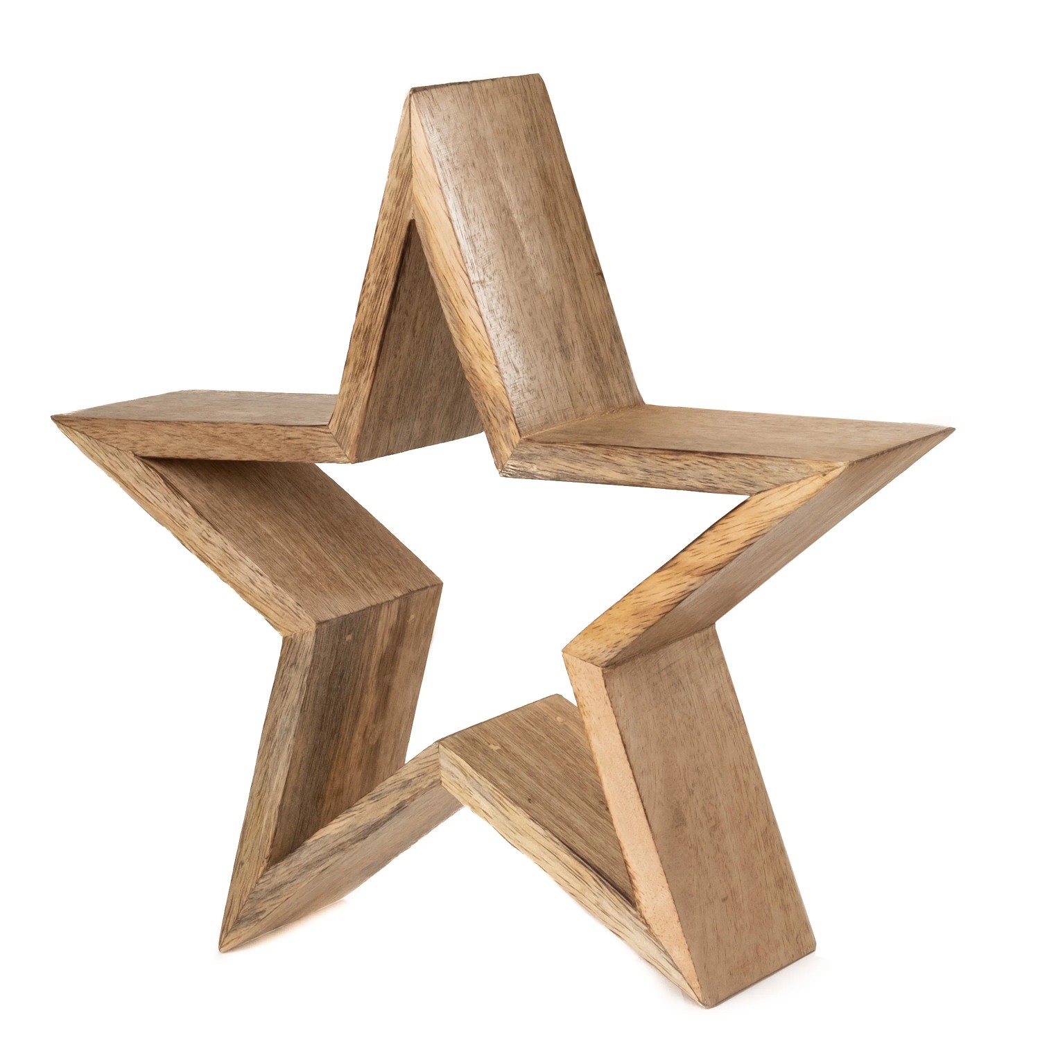 Stern aus Mangoholz 26 cm x 24 cm Eiche