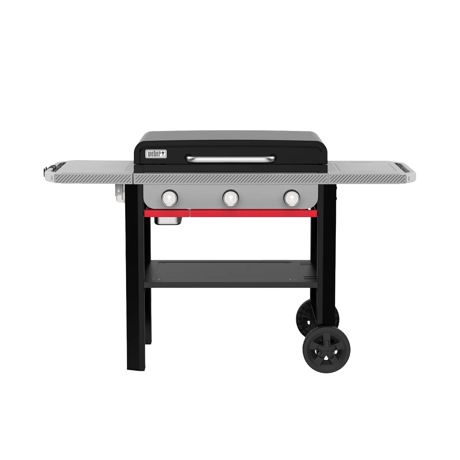 Weber Gasgrill Slate GPD Premium Plancha 71 cm, schwarz, mit 3 Brennern und Ablagetischen.