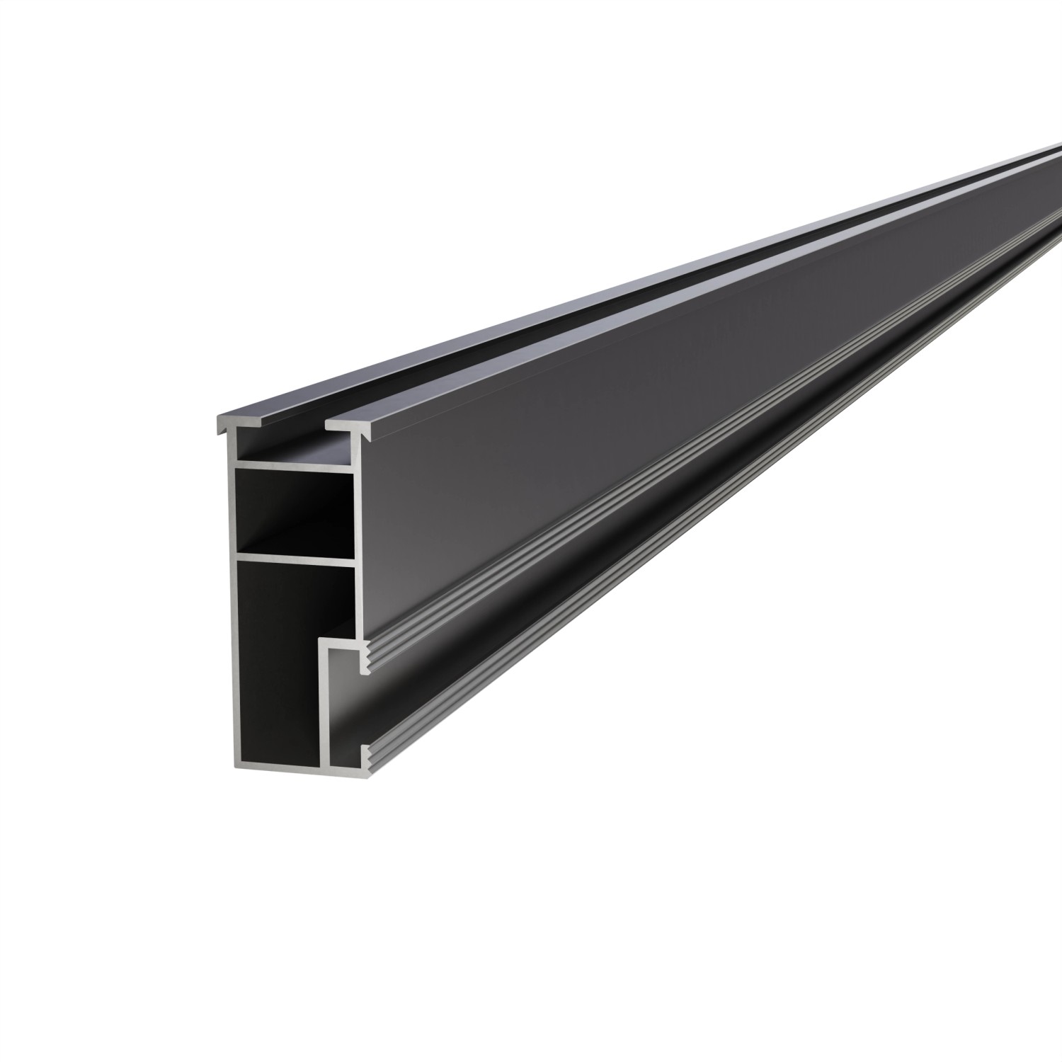 SolMount Montageschiene 70x37 mm Länge 2400 mm schwarz Eloxiert