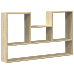 vidaXL Wandregal Sonoma-Eiche aus Holzwerkstoff, 99x15x60 cm, mit offenen, variablen Fächern.