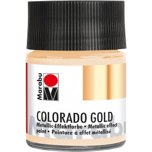 Marabu Metallic-Effektfarbe Colorado Gold, Weißgold, 50ml Flasche.