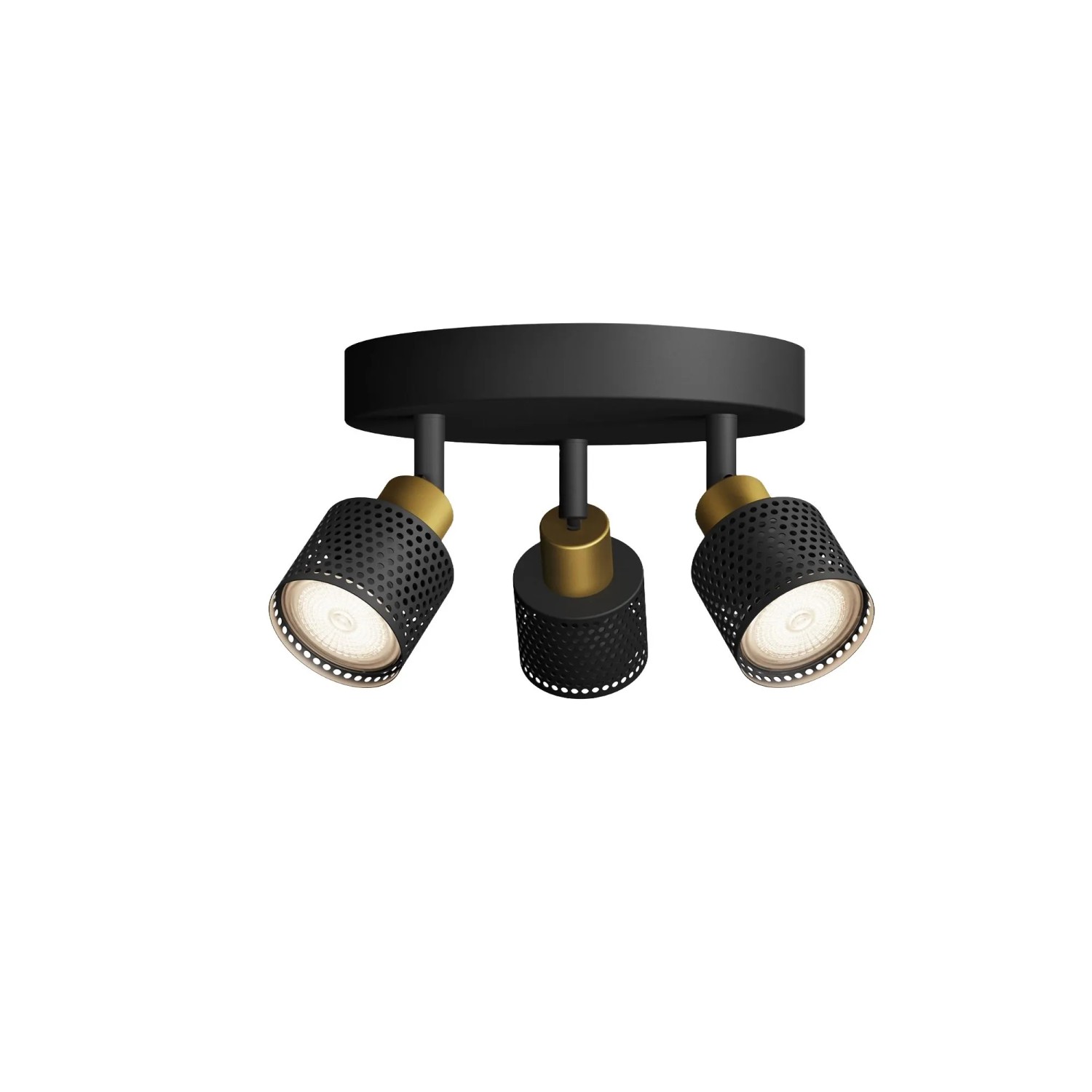 Philips Spot Niall 3-Flammig 5 W GU10 Rund Schwarz-Gold