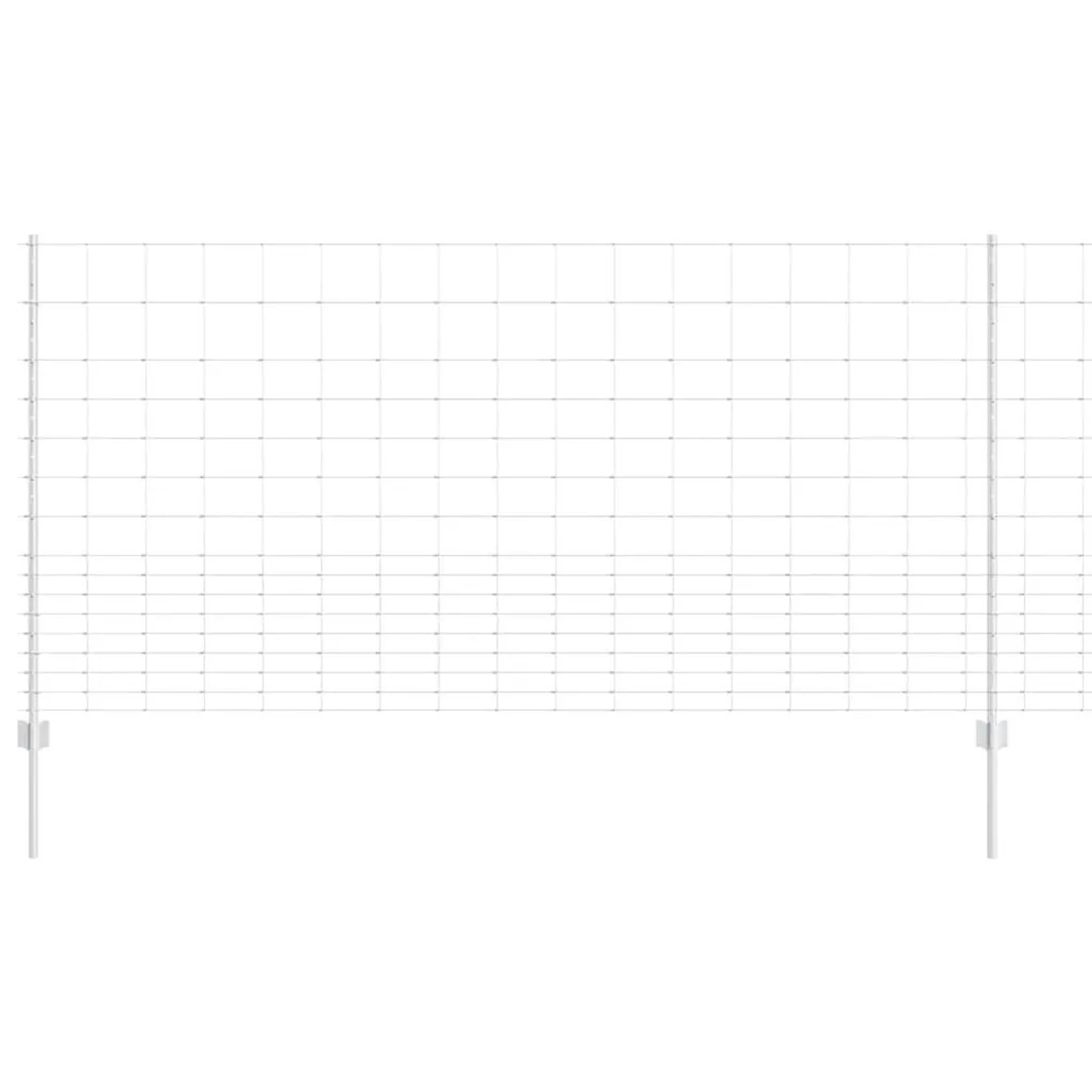 vidaXL Zaun mit Pfosten Silber 1,2 x 25 m Stahl 3337126 günstig online kaufen