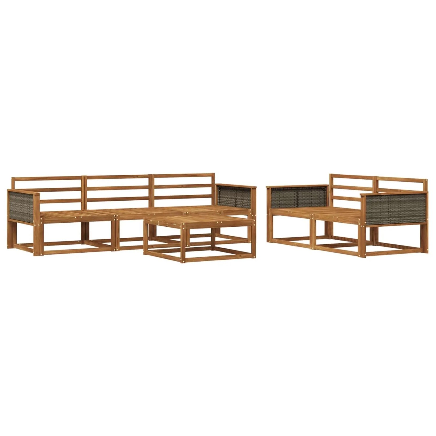 vidaXL Outdoor-Sofagarnitur 6 Stk Natur Massivholz Akazie 3382337